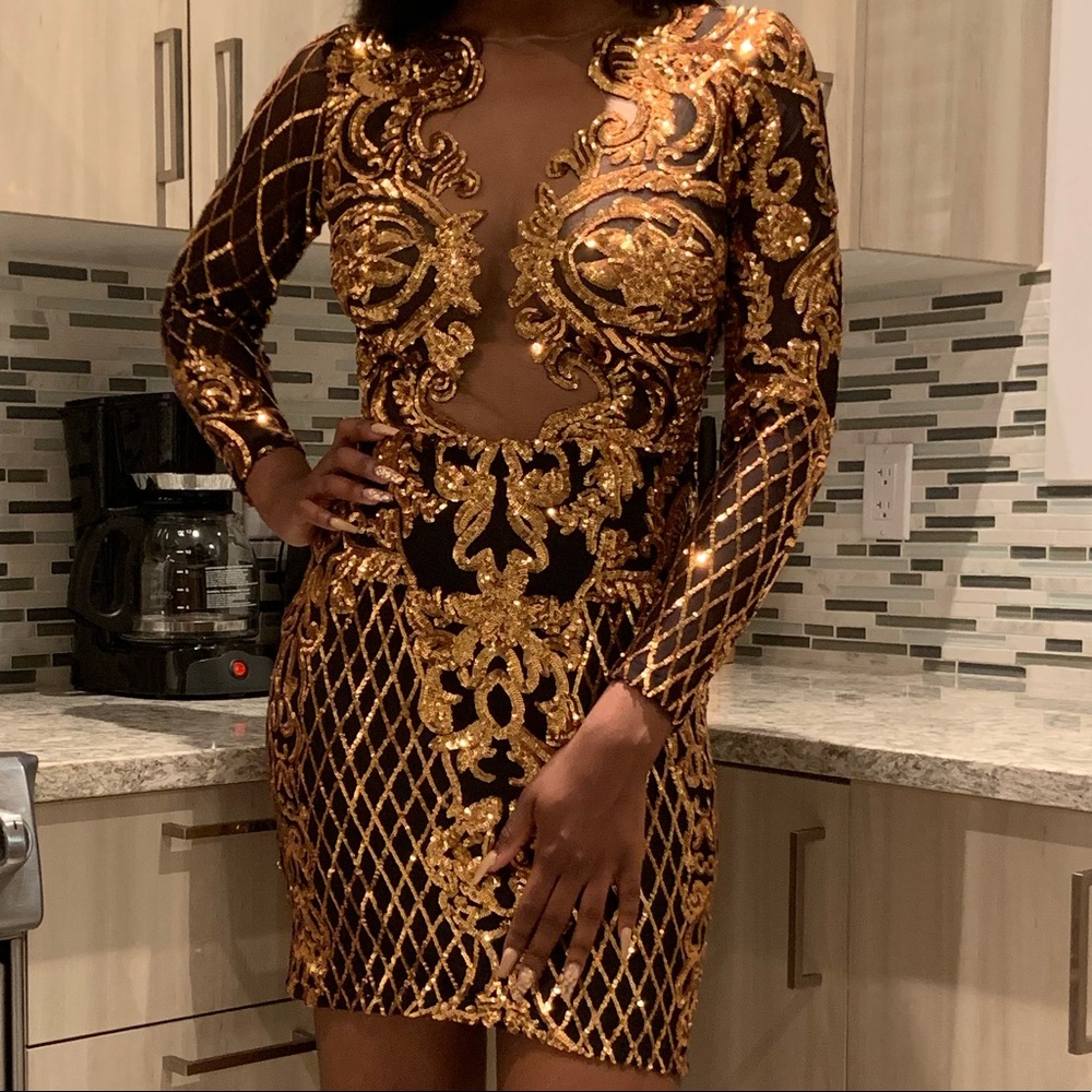 Gold & Black dress